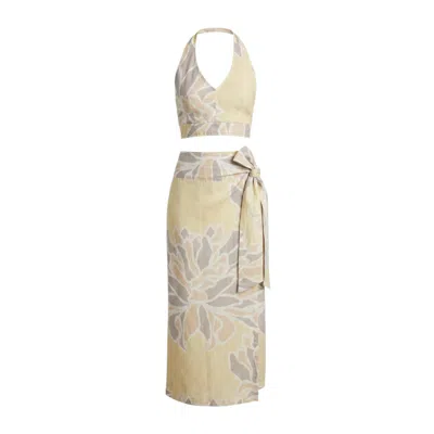 Origin Of Hearts Nihau Pastel Cotton Voile Sarong Set – Women's Resortwear Co-ord In Multi
