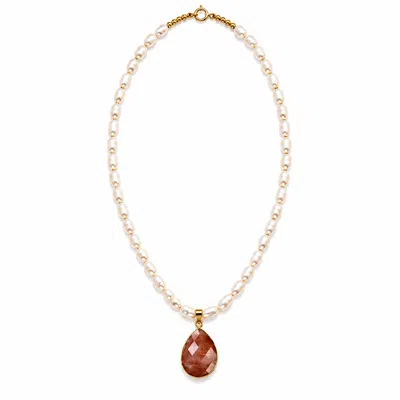 Origin Of Hearts Women's Neutrals / Gold / Pink Terra Pearl Necklace In Gold/pink