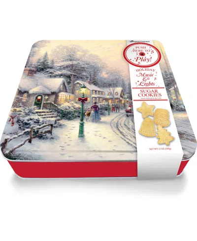 Original Gourmet Holiday Thomas Kinkade Christmas Village Music Cookie Tin, 4 Piece In Multi