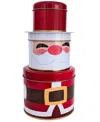 Original Gourmet Holiday Three Tiered Santa Gummy Tin, 8 oz In Red