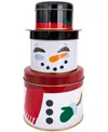 Original Gourmet Holiday Three Tiered Snowman Gummy Tin, 8 Oz. In Multi