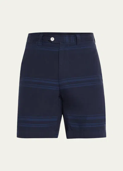 Original Madras Trading Co. Men's Tonal Madras Shorts In 68 -navy Blueblue