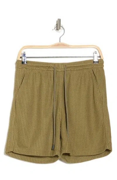 Original Paperbacks Harper Waffle Knit Pull-on Shorts In Forest Green