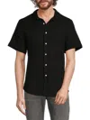 Original Paperbacks Men's Reine Striped Jacquard Button Down Shirt In Black