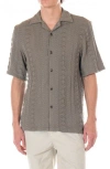 Original Paperbacks Positano Cabled Knit Camp Shirt In Smoke