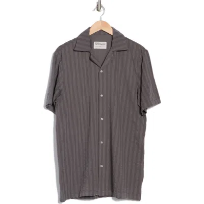 Original Paperbacks Seaside Stripe Camp Shirt In Vintage Black