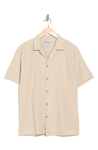 Original Paperbacks Seersucker Cotton Short Sleeve Button-up Shirt In String