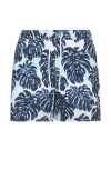 Original Penguin 5 All Over Print Monstera Swim Trunk In Crystal Blue