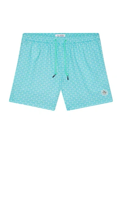 Original Penguin 5 Box Rec Swim Shorts In Multi