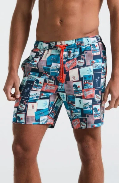 Original Penguin 7-inch Volley Swim Trunks In Blue Wing Teal