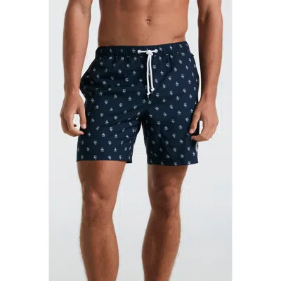 Original Penguin 7-inch Volley Swim Trunks In Dark Sapphire