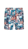 Original Penguin 7 Volley All Over Print Postcard Swim Trunk In Blue