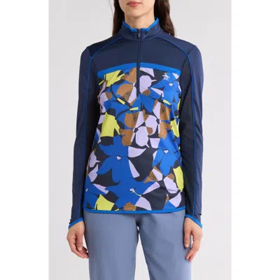 Original Penguin Abstract Half-zip Jacket In Black Iris