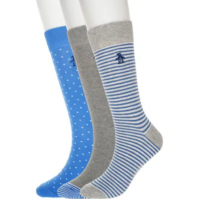 Original Penguin Assorted 3-pack Crew Socks In Gray