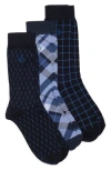 Original Penguin Assorted 3-pack Dress Socks In Dk Navy