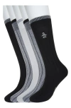 Original Penguin Assorted 5-pack Rib Dress Socks In Gray