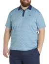 Original Penguin Big & Tall Bohemian Jacquard Blocked Polo Shirt In Black Iris