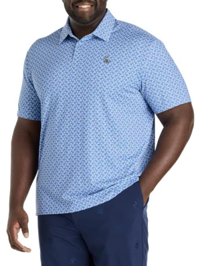 Original Penguin Big & Tall Lifesaver Print Performance Polo Shirt In Quiet Harbor