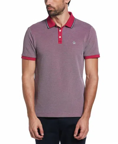 Original Penguin Birdseye Polo Shirt In Sangria In Yellow