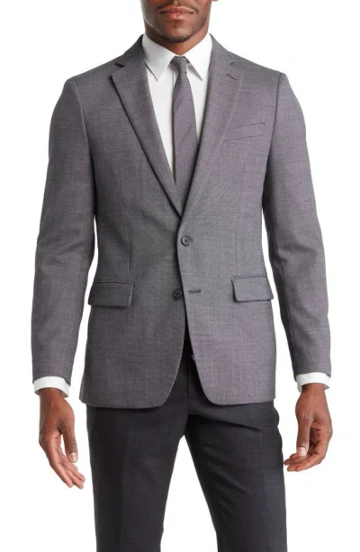 Original Penguin Birdseye Stretch Wool Blend Sport Coat In Charcoal