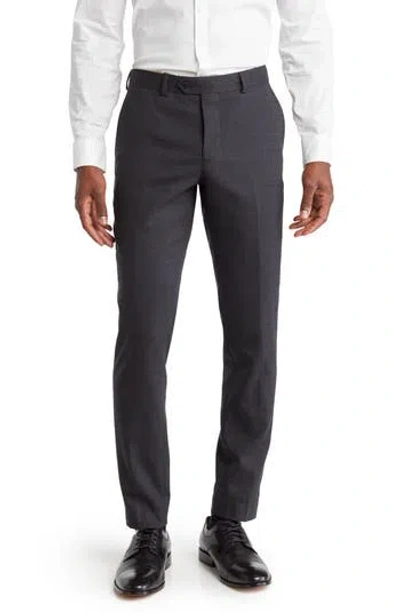 Original Penguin Black Birdseye Stretch Suit Pants In Charcoal