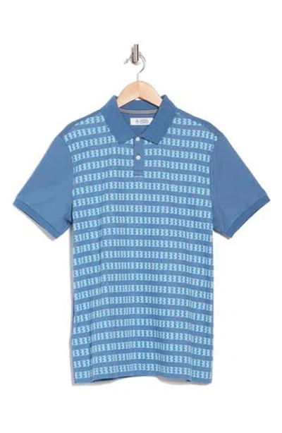 Original Penguin Blocked Jacquard Polo In Copen Blue