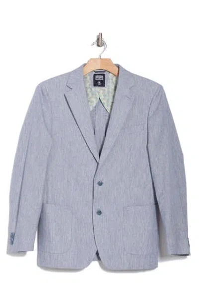 Original Penguin Blue/white Crosshatch Linen & Cotton Sport Coat