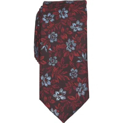 Original Penguin Brice Floral Tie In Burgundy