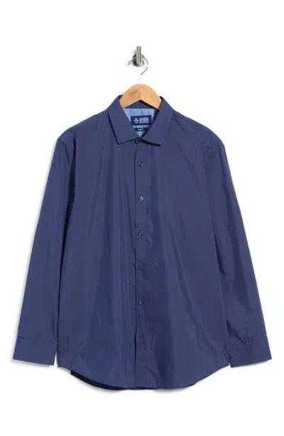 Original Penguin Brighton Gingham Check Slim Fit Dress Shirt In Blue