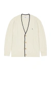 Original Penguin Cable Knit Cardigan In Brown