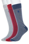 Original Penguin Cecil Stripe 3-pack Crew Socks In Multi