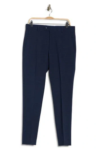 Original Penguin Check Tapered Leg Pants In Blue