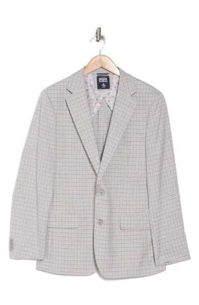 Original Penguin Check Two-button Blazer In Light Grey/pink