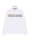 Original Penguin Chest Stripe Tape Track Jacket In 亮白
