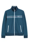 Original Penguin Chest Stripe Tape Track Jacket In Blue Wing Teal