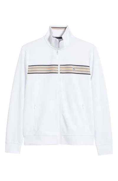 Original Penguin Chest Stripe Tape Track Jacket In Bright White