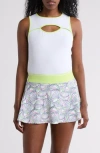 Original Penguin Colorblock Chest Cutout Tank In Bright White