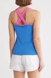 Original Penguin Colorblock Crossback Tank In Nebulas Blue