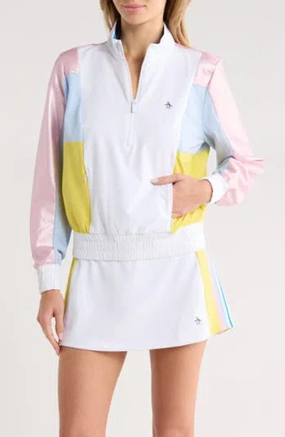 Original Penguin Colorblock Quarter Zip Pullover In Multi