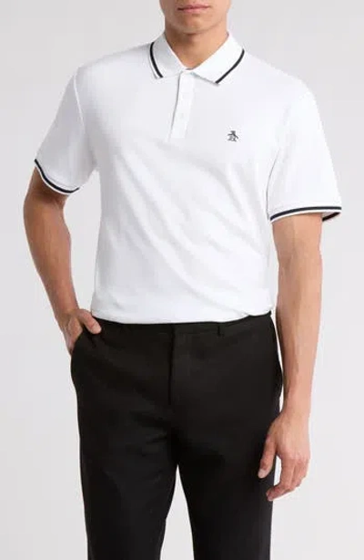 Original Penguin Contrast Tipped Polo In Bright White