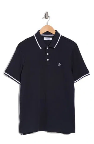 Original Penguin Contrast Tipped Polo In Dark Sapphire