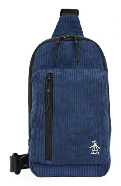 Original Penguin Corduroy Sling Bag In Blue