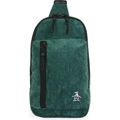 Original Penguin Corduroy Sling Bag In Blue