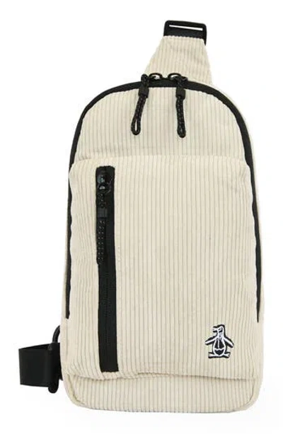 Original Penguin Corduroy Sling Bag In Brown