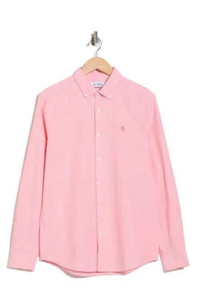 Original Penguin Core Oxford Button-up Shirt In Pink