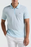 Original Penguin Cotton Blend Jacquard Zip Polo In Crystal Blue