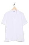 Original Penguin Cotton Gauze Short Sleeve Button-up Camp Shirt In Bright White