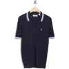 Original Penguin Cotton Grid Knit Polo In Blue