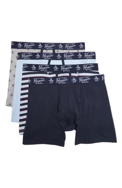 Original Penguin Cotton Stretch Boxer Briefs In Scpt/hp/skyw