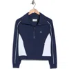 Original Penguin Cropped Quarter Zip Pullover In Blue